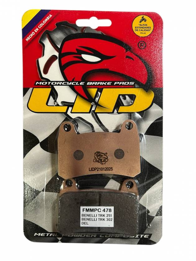 Pastillas de freno DELANTERAS para moto LID RACING PREMIUM para BENELLI TRK 251